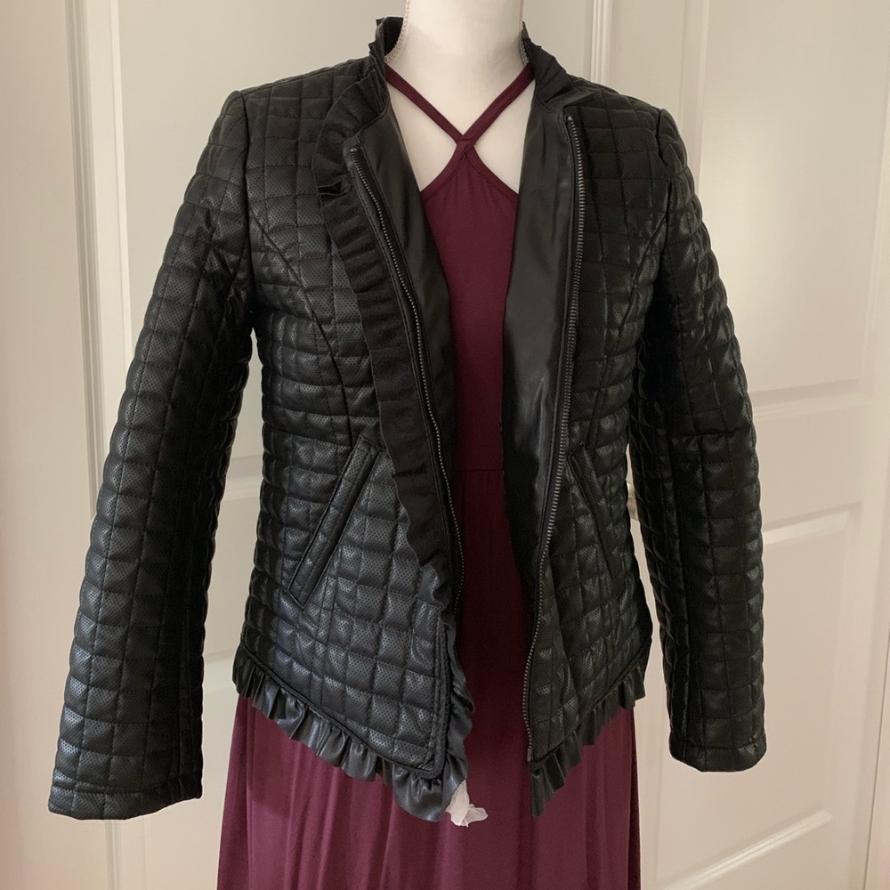 CHICO’S faux leather quilted jacket - Picture 3 of 10
